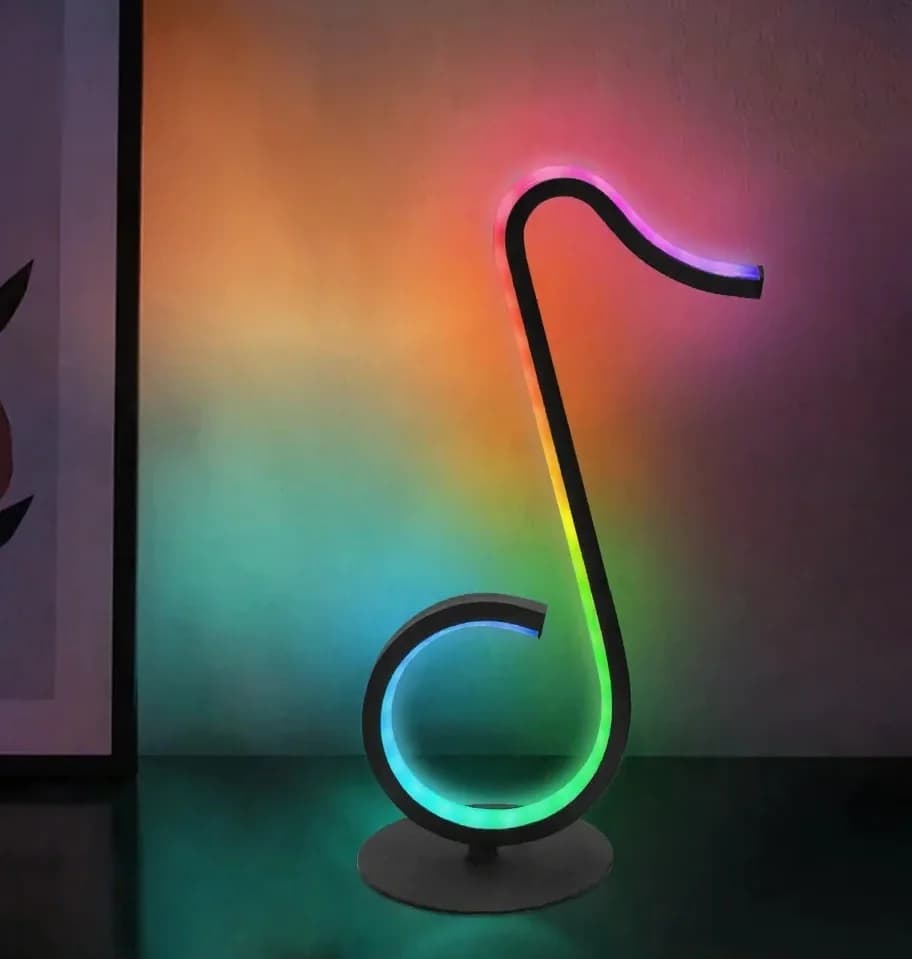 Φωτιστικό Ατμόσφαιρας RGB με Σχήμα Νότας Μουσικής, USB & Τηλεχειριστήριο