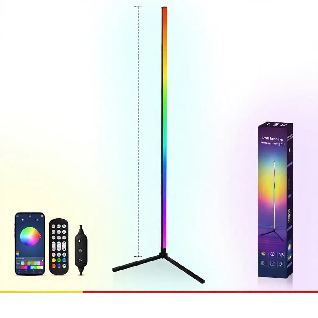 Φωτιστικό Δαπέδου RGB με Συγχρονισμό Μουσικής, Τηλεχειριστήριο και Έλεγχο Εφαρμογής