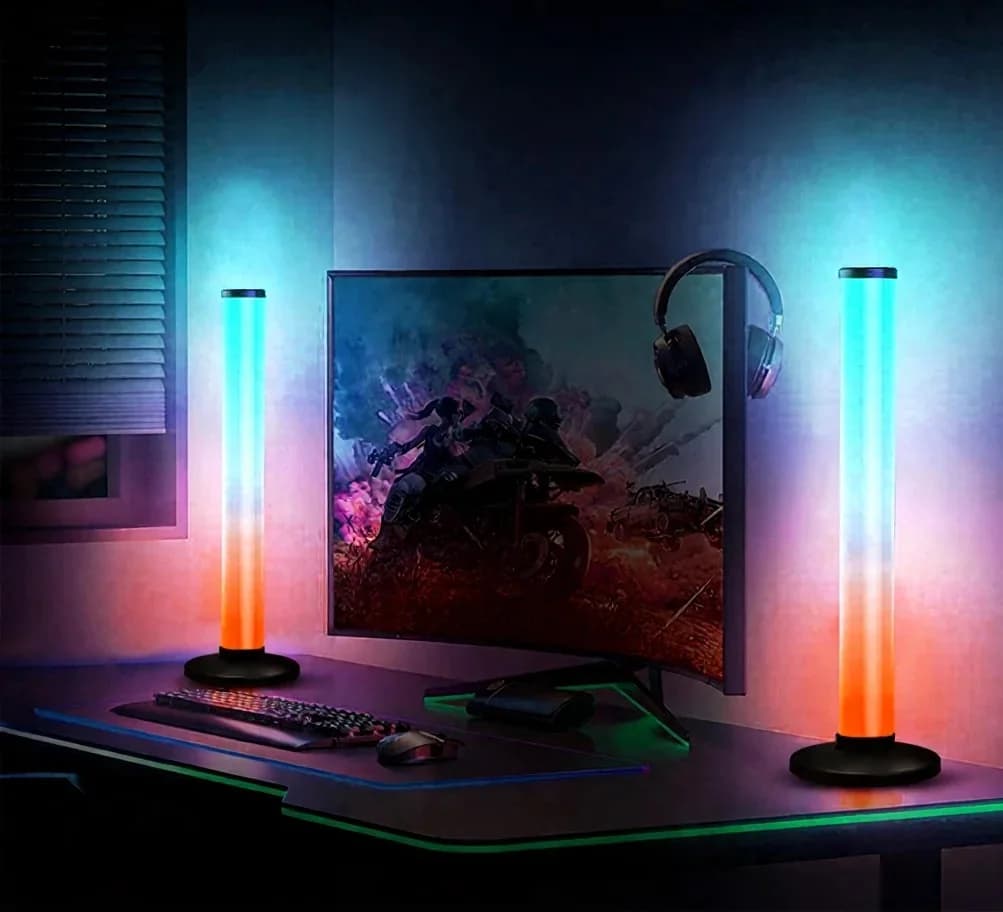 Επιτραπέζιο Φωτιστικό RGB 360 Μοιρών με Αντίδραση στον Ήχο, Έλεγχο Εφαρμογής και Τηλεχειριστήριο