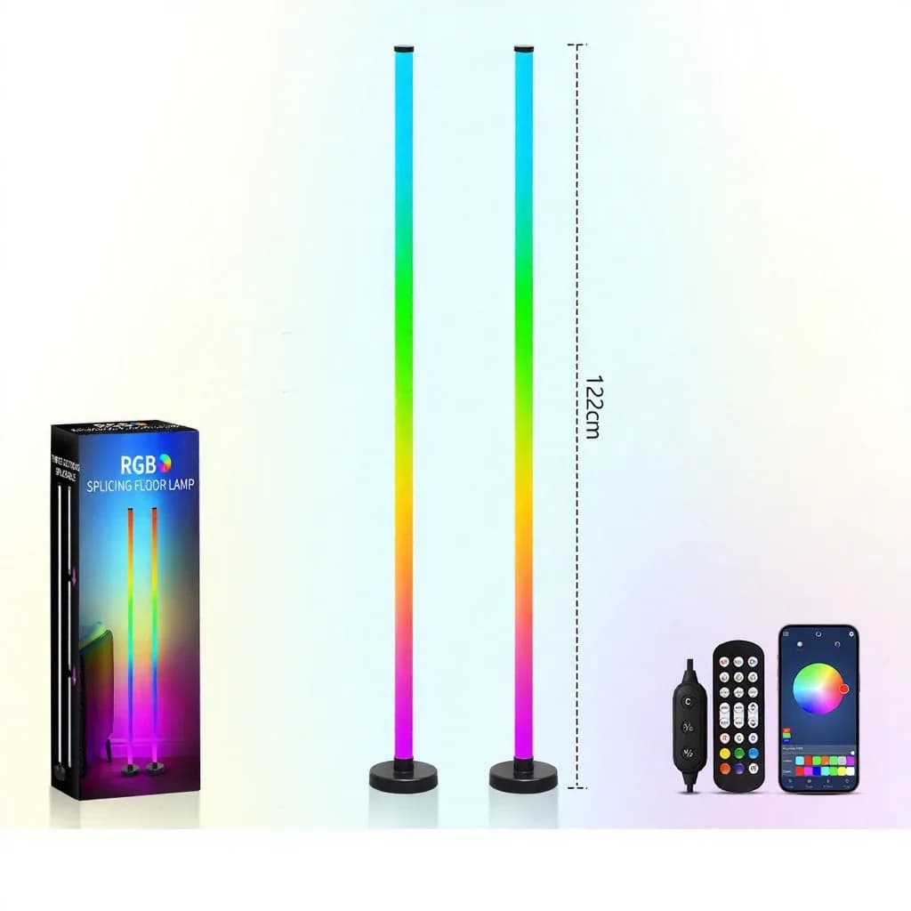 Φωτιστικό Δαπέδου RGB με Συγχρονισμό Μουσικής, Φωτισμό 360°, Έλεγχο App για Gaming