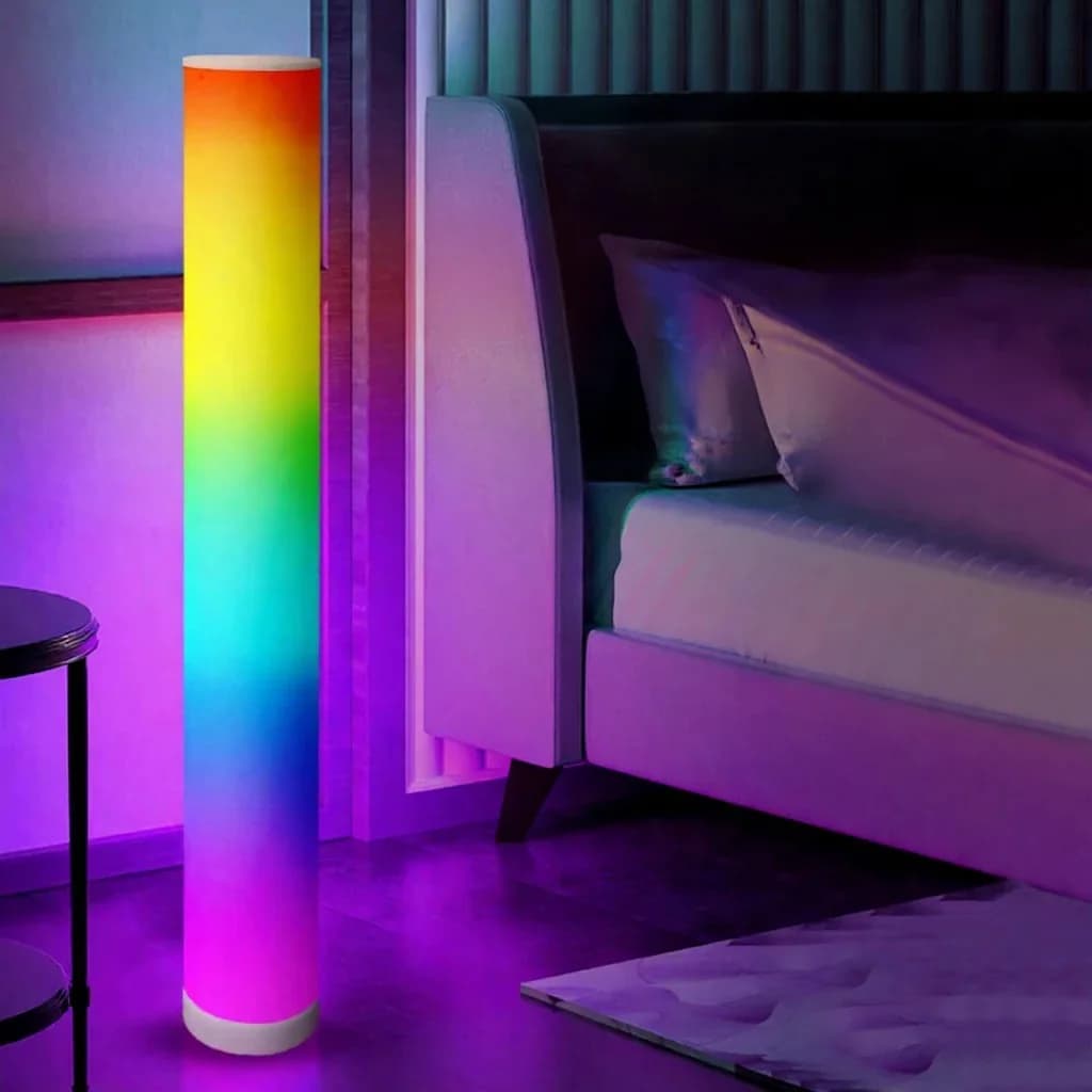 Φωτιστικό Δαπέδου Κυλινδρικό RGB με Συγχρονισμό Μουσικής και Τηλεχειριστήριο