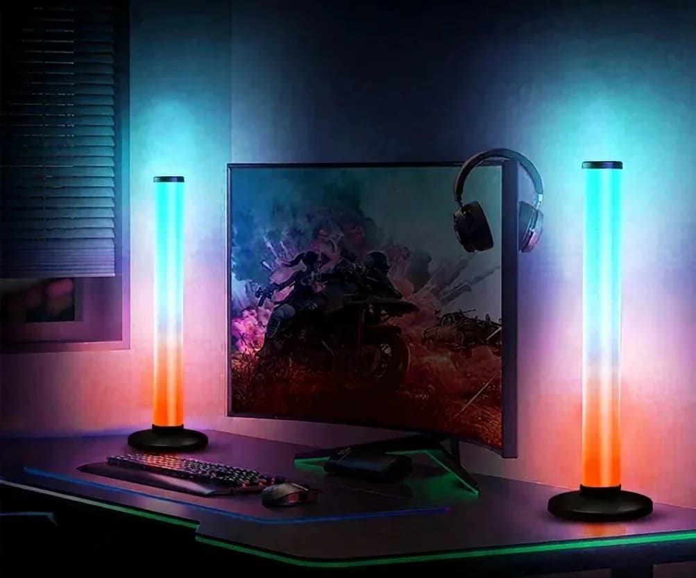 Επιτραπέζιο Φωτιστικό RGB 360 Μοιρών με Αντίδραση στον Ήχο, Έλεγχο Εφαρμογής και Τηλεχειριστήριο