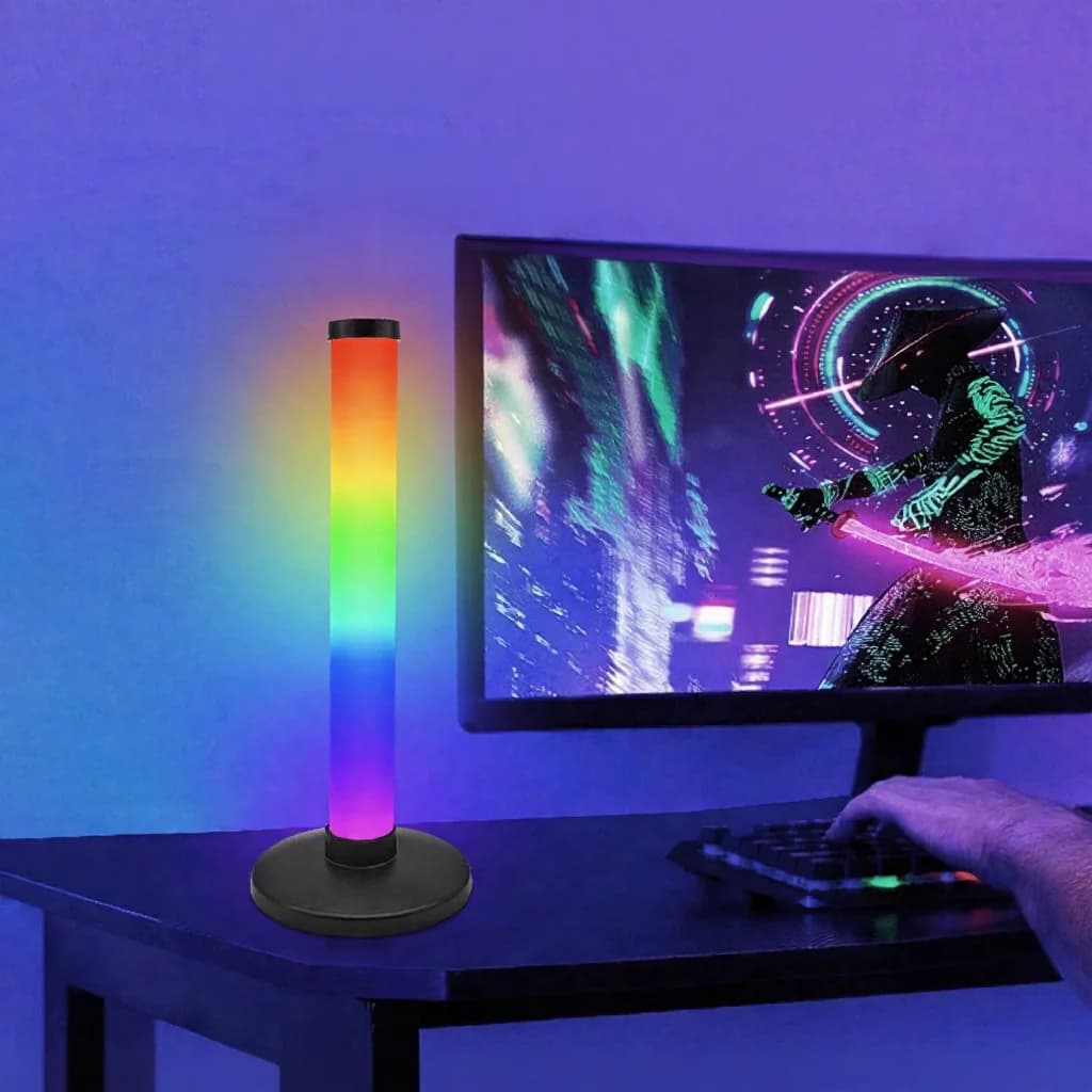 Φωτιστικό Ατμόσφαιρας RGB με Αντίδραση στον Ήχο για Gaming Setup Γραφείου