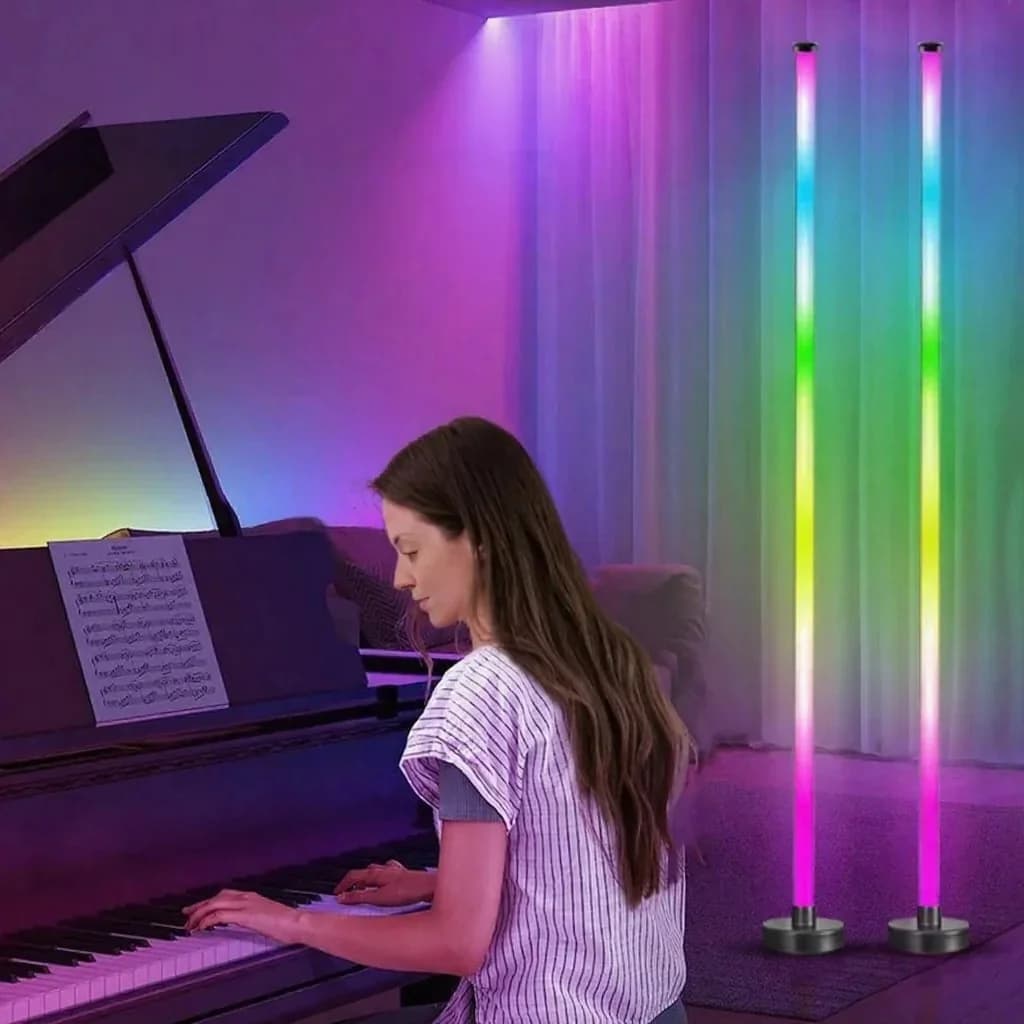 Φωτιστικό Δαπέδου RGB με Συγχρονισμό Μουσικής, Φωτισμό 360°, Έλεγχο App για Gaming