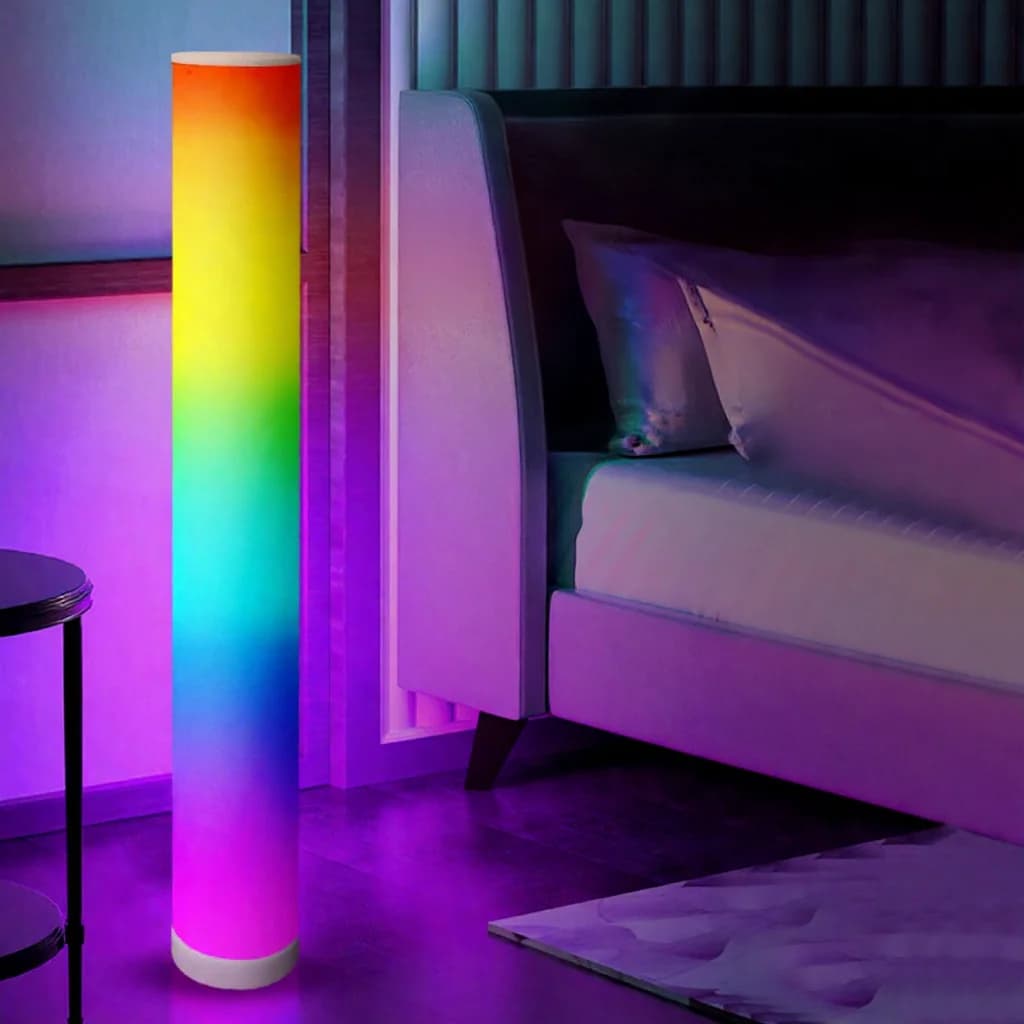 Φωτιστικό Δαπέδου Κυλινδρικό RGB με Συγχρονισμό Μουσικής και Τηλεχειριστήριο