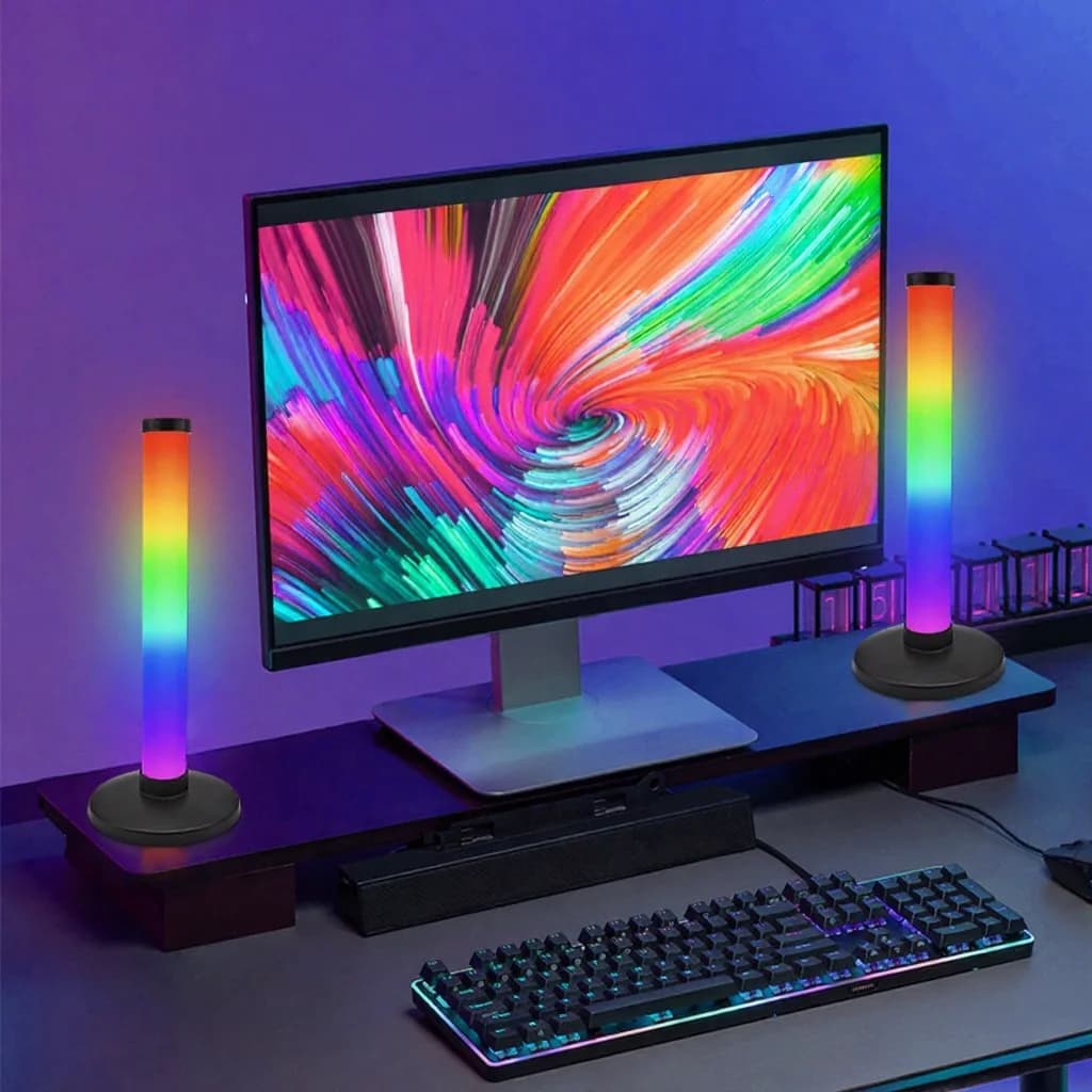 Φωτιστικό Ατμόσφαιρας RGB με Συγχρονισμό Ήχου και Έλεγχο μέσω App για Γραφείο