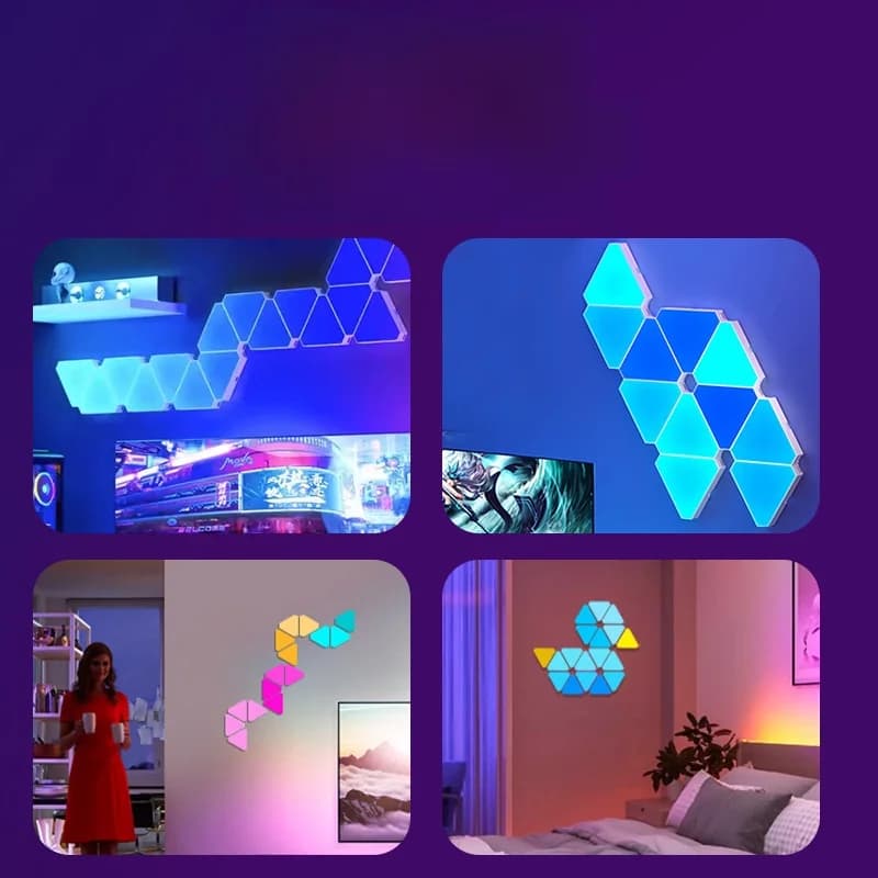 Σετ Έξυπνων Τριγωνικών Φωτιστικών Τοίχου LED RGB για Gaming