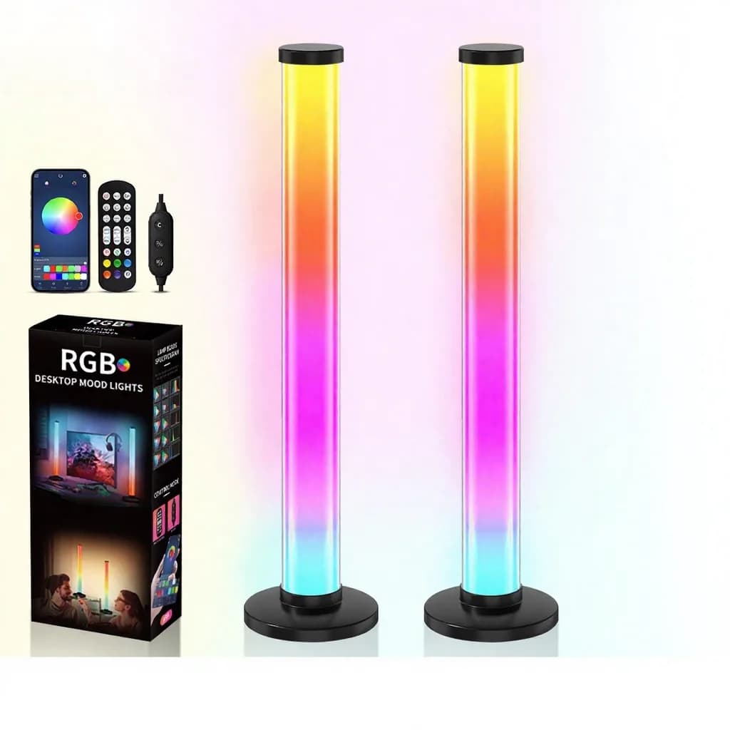 Επιτραπέζιο Φωτιστικό RGB 360 Μοιρών με Αντίδραση στον Ήχο, Έλεγχο Εφαρμογής και Τηλεχειριστήριο