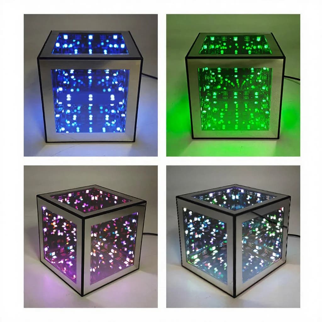 Φωτιστικό Κύβου 3D Infinity RGB με Λειτουργία Αντίδρασης στον Ήχο