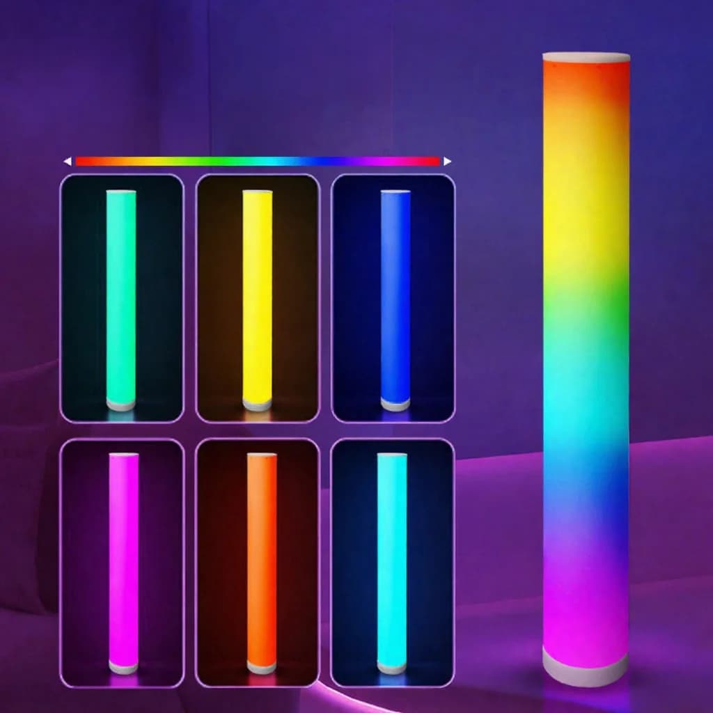 Φωτιστικό Δαπέδου Κυλινδρικό RGB με Συγχρονισμό Μουσικής και Τηλεχειριστήριο