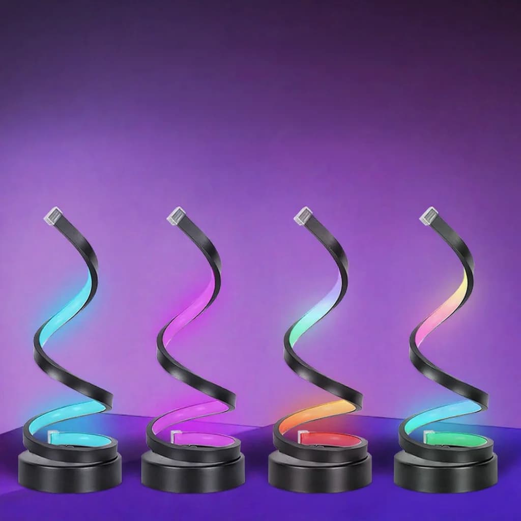 Σπιραλωτό Φωτιστικό Ατμόσφαιρας RGB με Φως που Αντιδρά στον Ήχο και Έλεγχο μέσω App