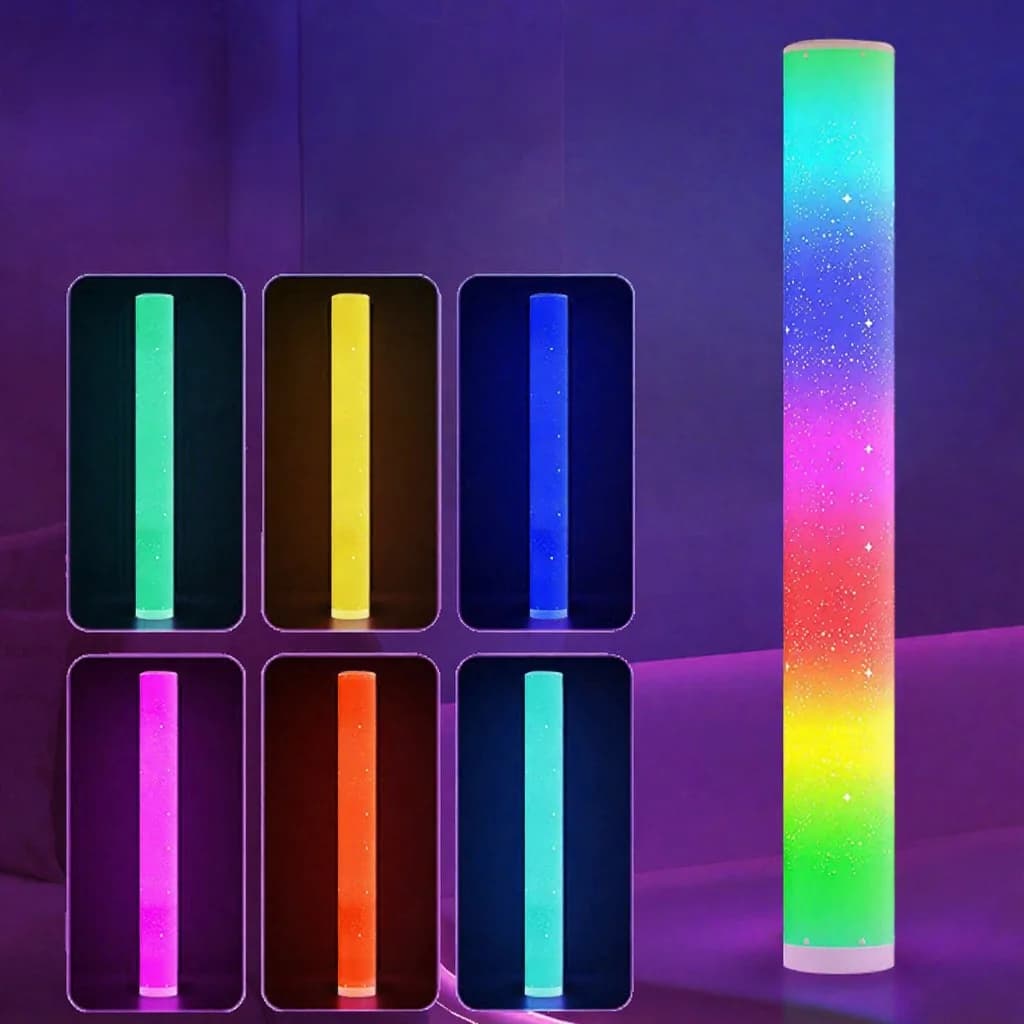 Φωτιστικό Δαπέδου LED RGB με Μοτίβο Αστεριών, Τηλεχειριστήριο και Έλεγχο Εφαρμογής