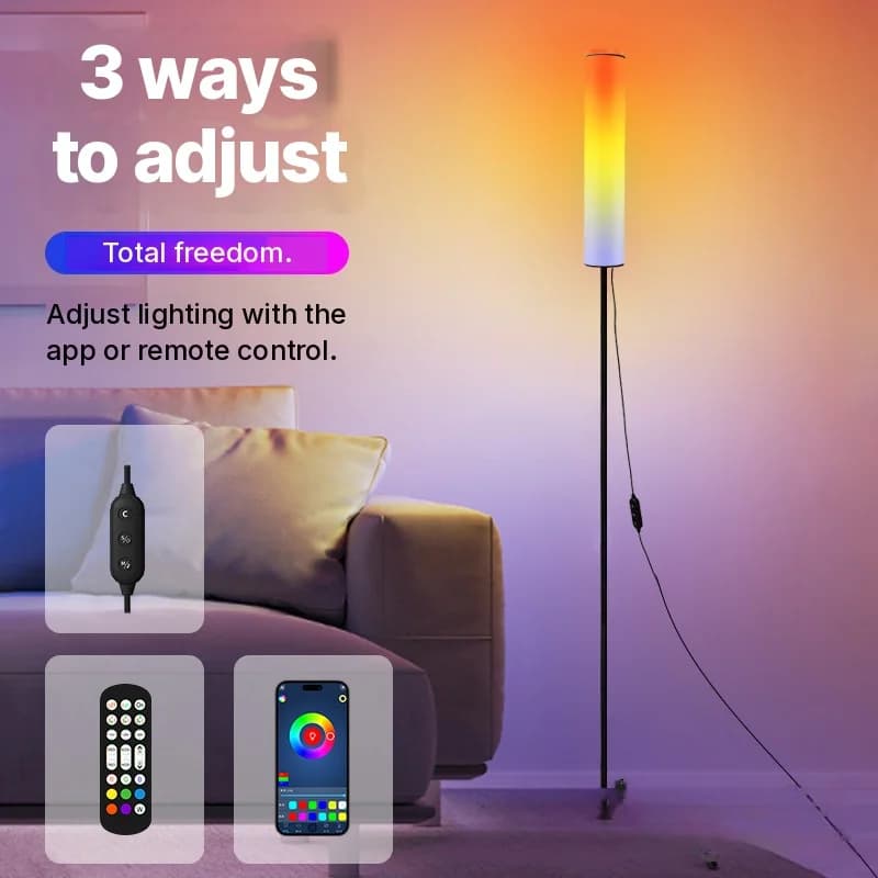 Φωτιστικό Δαπέδου Τρίποδο RGB LED με Τηλεχειριστήριο