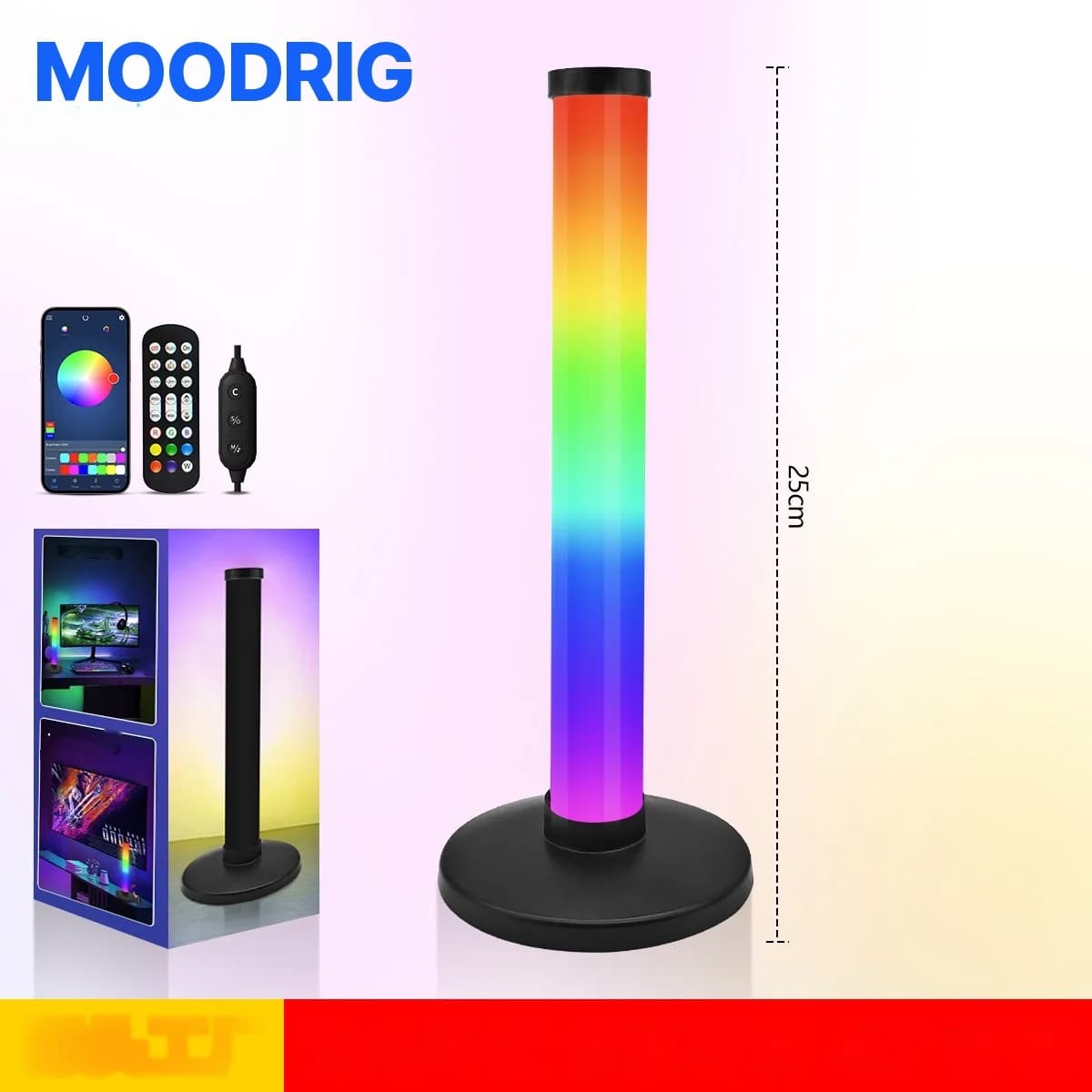 Φωτιστικό Ατμόσφαιρας RGB με Αντίδραση στον Ήχο για Gaming Setup Γραφείου