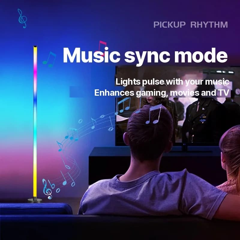Γωνιακό Φωτιστικό Δαπέδου LED RGB με Συγχρονισμό Μουσικής, Έλεγχο μέσω App και Remote