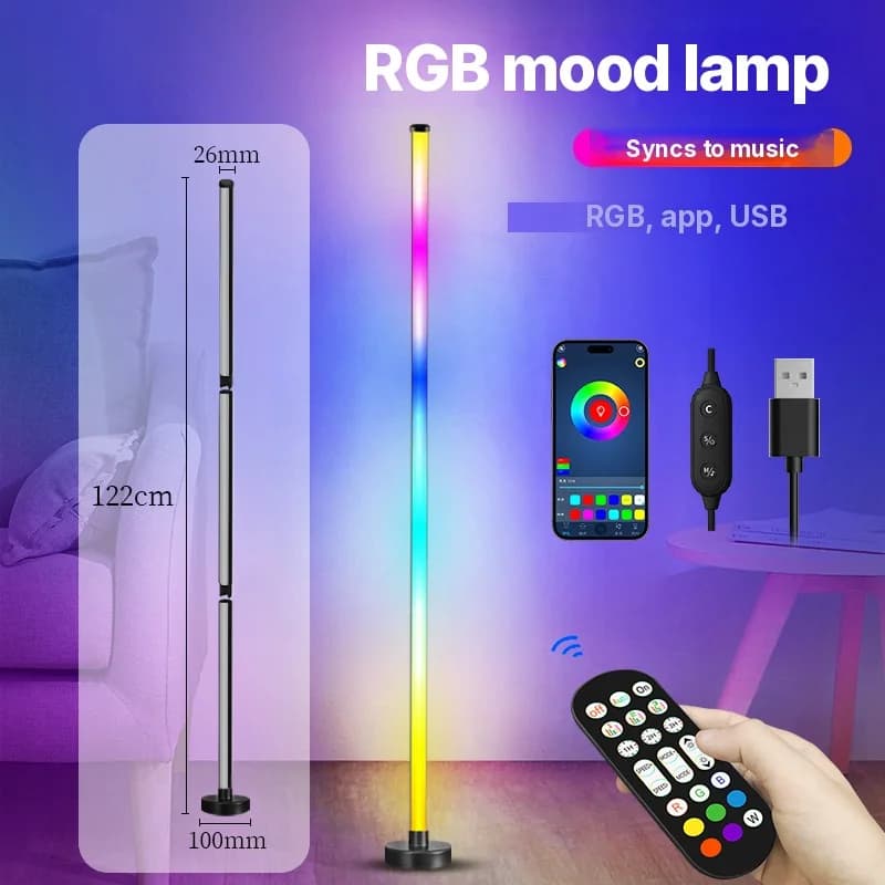 Φωτιστικό Δαπέδου RGB Αλλαγής Χρώματος με Συγχρονισμό Μουσικής και Έλεγχο Εφαρμογής