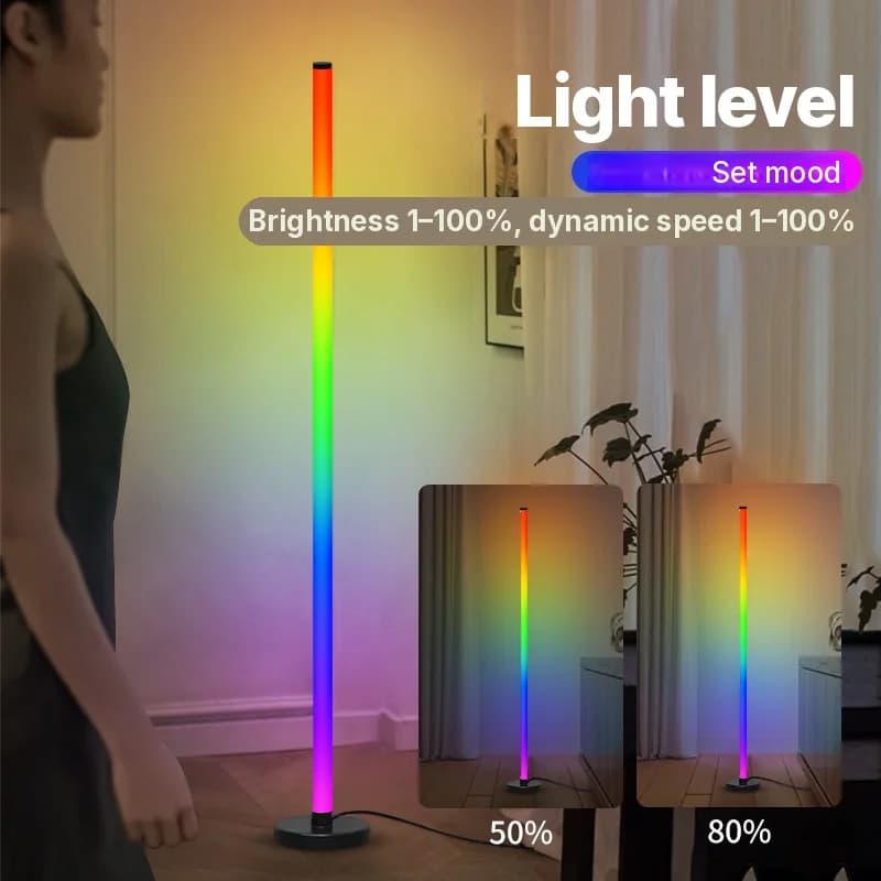 RGB Δαπέδου Λάμπα με Συναρμολόγηση, Συγχρονισμό Μουσικής και Έλεγχο μέσω Εφαρμογής