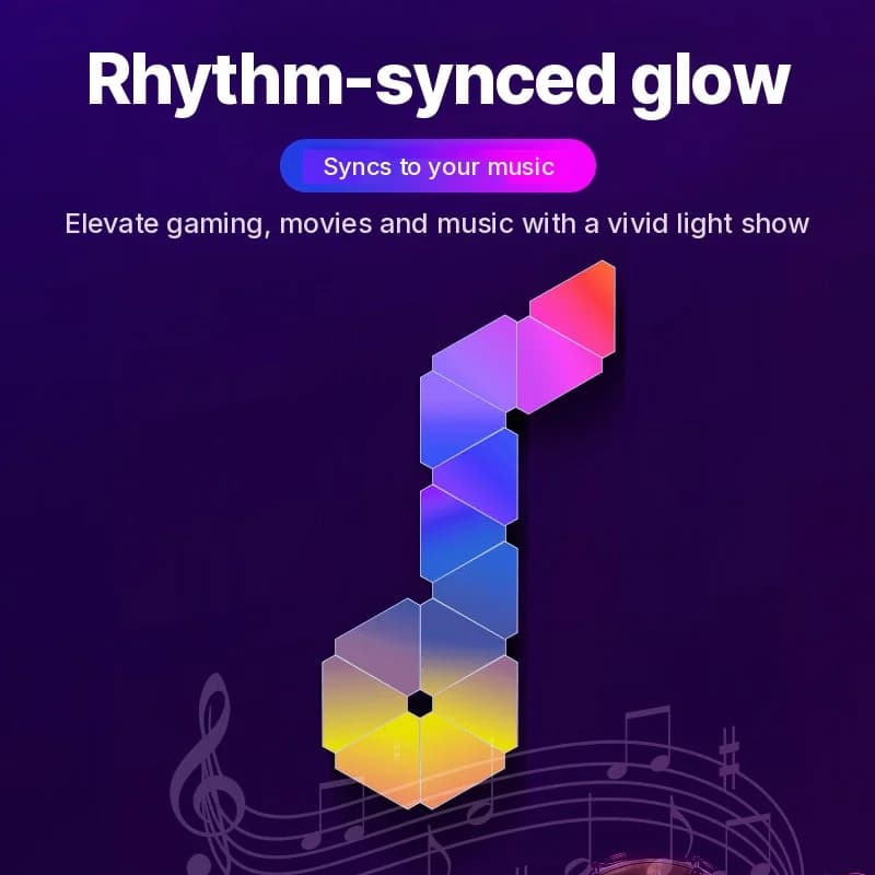 Σετ Έξυπνων Τριγωνικών Φωτιστικών Τοίχου LED RGB για Gaming