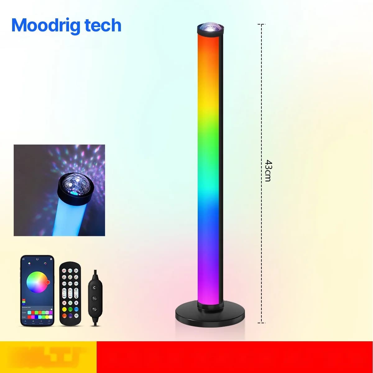 RGB Προτζέκτορας Ατμόσφαιρας με Συγχρονισμό Μουσικής και Τηλεχειριστήριο