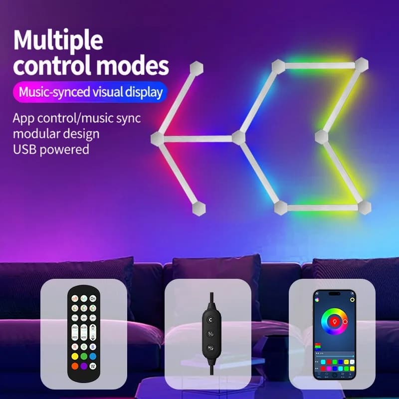 Έξυπνα Φωτιστικά Τοίχου LED RGB με Συναρμολόγηση, Έλεγχο Εφαρμογής και Συγχρονισμό Μουσικής