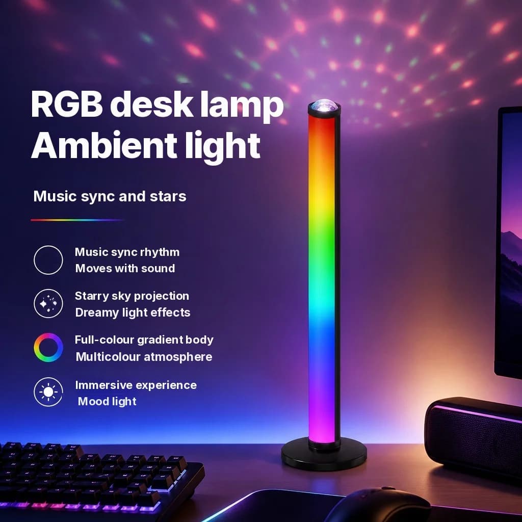 RGB Προτζέκτορας Ατμόσφαιρας με Συγχρονισμό Μουσικής και Τηλεχειριστήριο
